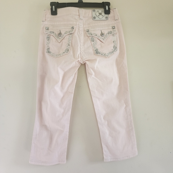 Miss Me Straight Leg Cropped  Jeans in Pale Pink Size 28 - Picture 6 of 14